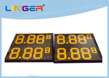 2 líneas color del amarillo de la muestra del precio de la gasolina del LED con formato impermeable del marco 8,889