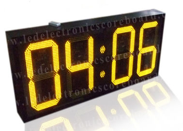 Reloj de 20 de la pulgada Digitaces comercial del color amarillo, formato llevado 88/88 del reloj de la exhibición
