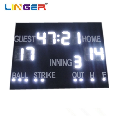 Control inalámbrico LED pantalla de béisbol tablero de mando con fácil instalación y rojo / amarillo