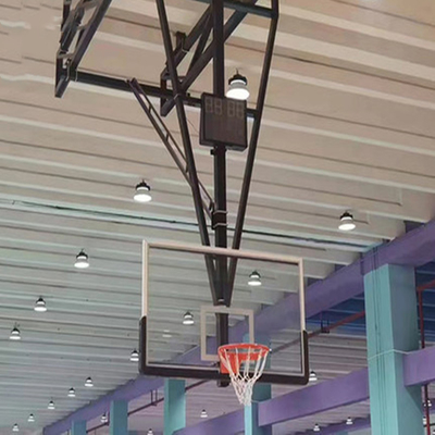 El plegamiento eléctrico de cristal moderado del aro de baloncesto del tablero trasero suspendió